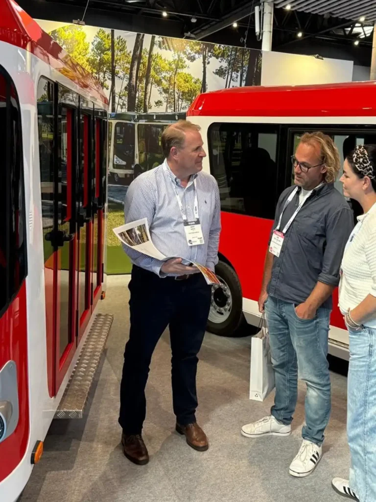 Deltrain tourist train displayed at IAAPA trade show booth
